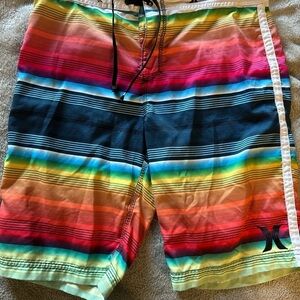 Hurley Men's Multicolor Striped Swim Shorts